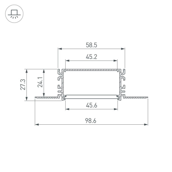 Профиль FANTOM-BENT-W49-SIDE-2000 ANOD (Arlight, Алюминий)