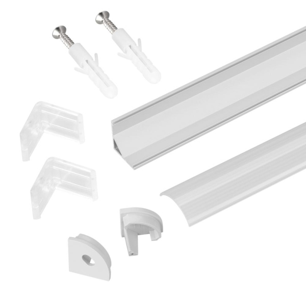 Профиль с экраном ARH-KANT-H16-2000 ANOD+OPAL (Arlight, Алюминий)