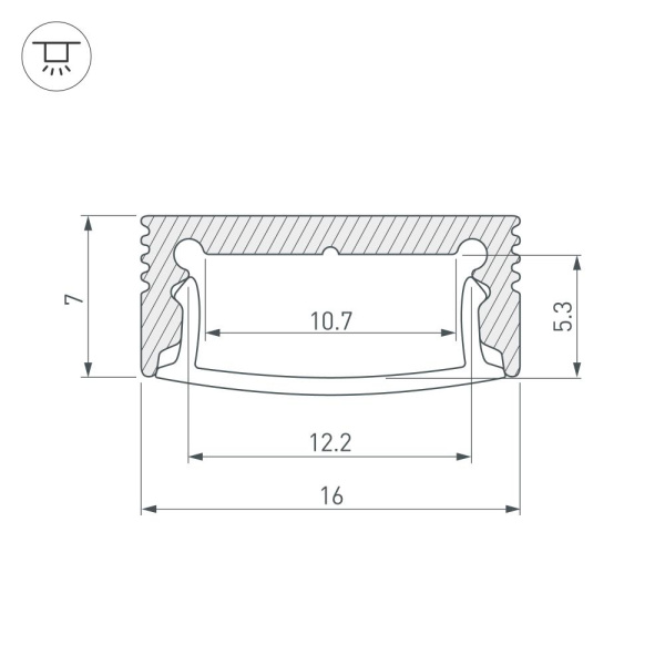 Профиль с экраном SL-SLIM-H7-2000 ANOD+OPAL (Arlight, Алюминий)