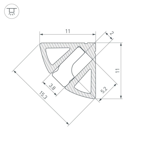 Профиль SL-KANT-H11-2000 ANOD BLACK (Arlight, Алюминий)