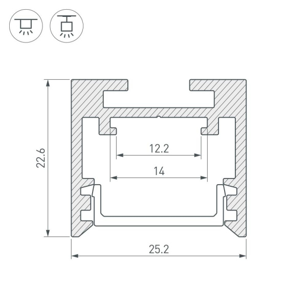 Профиль SL-LINE-2522-2500 WHITE (Arlight, Алюминий)