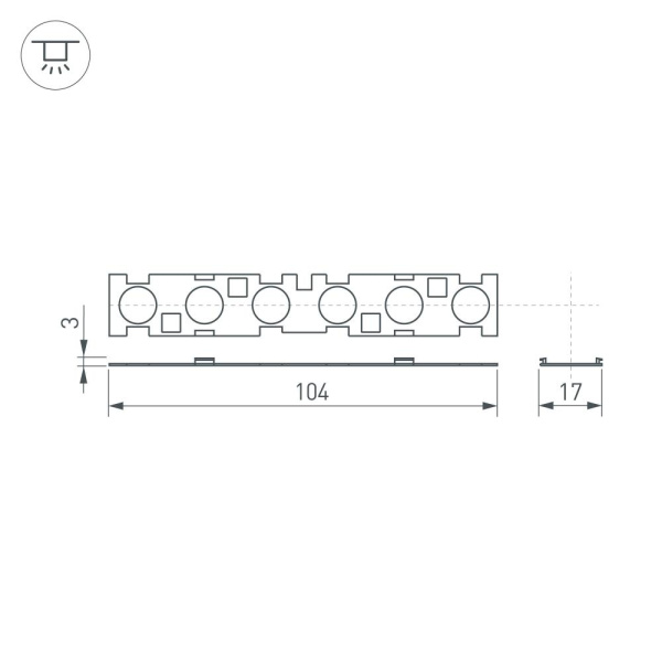 Экран линзованный SL-LINE-W20-55deg-540 (Arlight, Пластик)