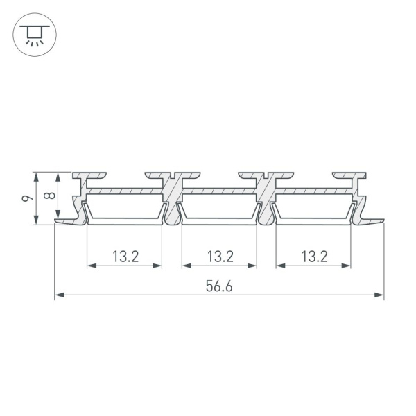 Профиль PHS-3X-F-2000 ANOD (Arlight, Алюминий)