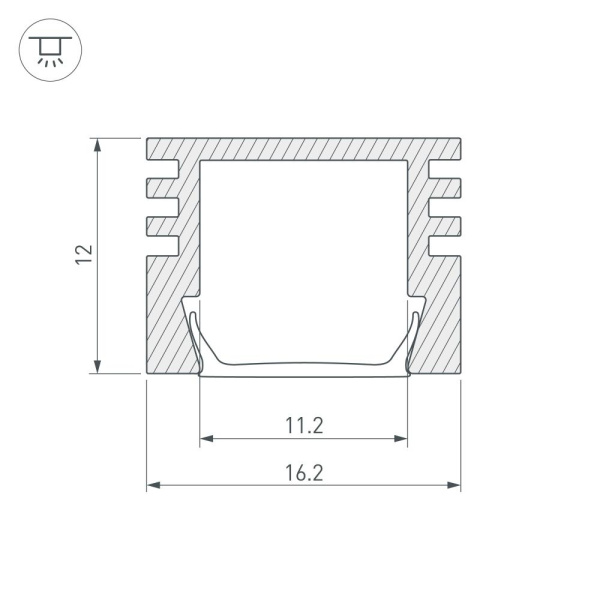 Профиль PDS-S-2000 ANOD Black (Arlight, Алюминий)