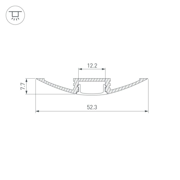 Профиль с экраном ALU-FLAT-2000 ANOD+FROST (Arlight, Алюминий)