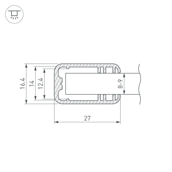 Профиль TOP-SHELF9-2000 ANOD (P12) (Arlight, Алюминий)