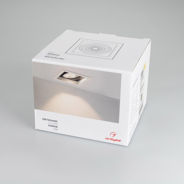 Светильник CL-KARDAN-S152x152-25W White6000 (WH-BK, 30 deg) (Arlight, IP20 Металл, 3 года)