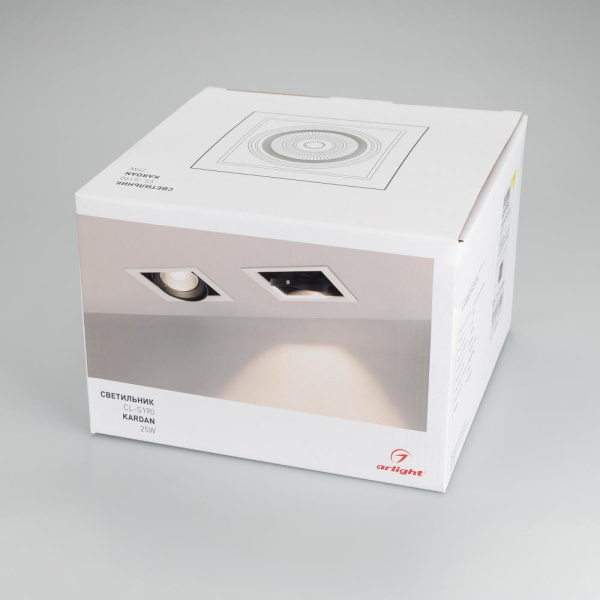 Светильник CL-KARDAN-S190x190-25W Warm3000 (WH-BK, 30 deg) (Arlight, IP20 Металл, 3 года)