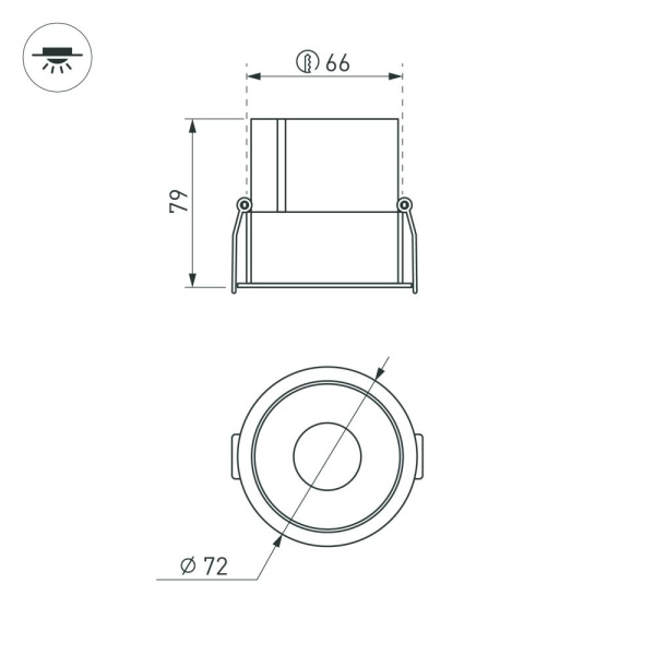Светильник MS-ATLAS-BUILT-R72-20W Day4000 (WH-BK, 30 deg, 230V) (Arlight, IP20 Металл, 5 лет)