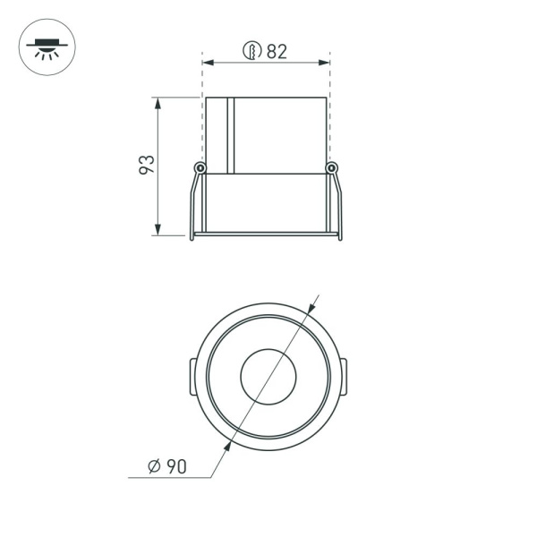 Светильник MS-ATLAS-BUILT-R90-25W Warm3000 (BK-BK, 30 deg, 230V) (Arlight, IP20 Металл, 5 лет)