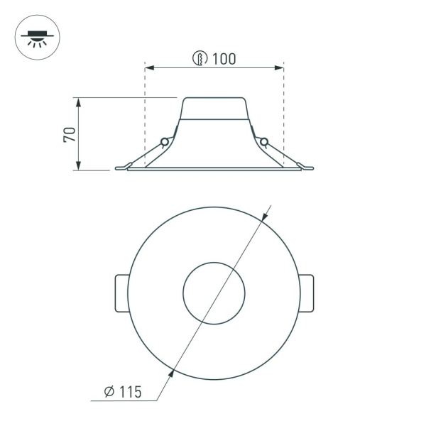 Светильник MS-BLIZZARD-BUILT-R115-10W Day4000 (BK, 100 deg, 230V) (Arlight, IP20 Металл, 3 года)