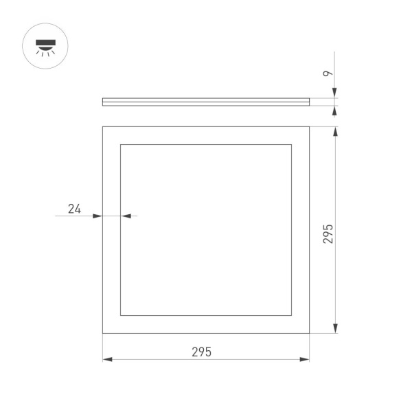Светильник DL-INTENSO-S300x300-18W Day4000 (WH, 120 deg, CRI90, 230V) (Arlight, IP40 Металл, 5 лет)