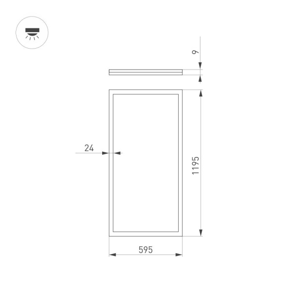 Светильник DL-INTENSO-S600x1200-60W Warm3000 (WH, 120 deg, 230V) (Arlight, IP40 Металл, 3 года)