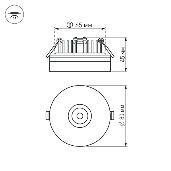 Светильник LTD-80R-Crystal-Roll 2x3W Warm White (Arlight, IP40 Пластик, 3 года)