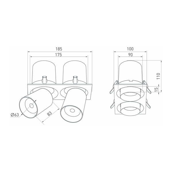 Светильник LGD-PULL-S100x200-2x10W Warm3000 (WH, 20 deg) (Arlight, IP20 Металл, 3 года)