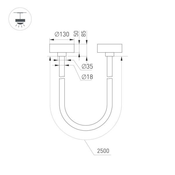 Светильник SP-TROPIC-SURFACE-R18-L2500-36W Day4000 (GD, 360 deg, 230V) (Arlight, IP20 Пластик, 3 года)