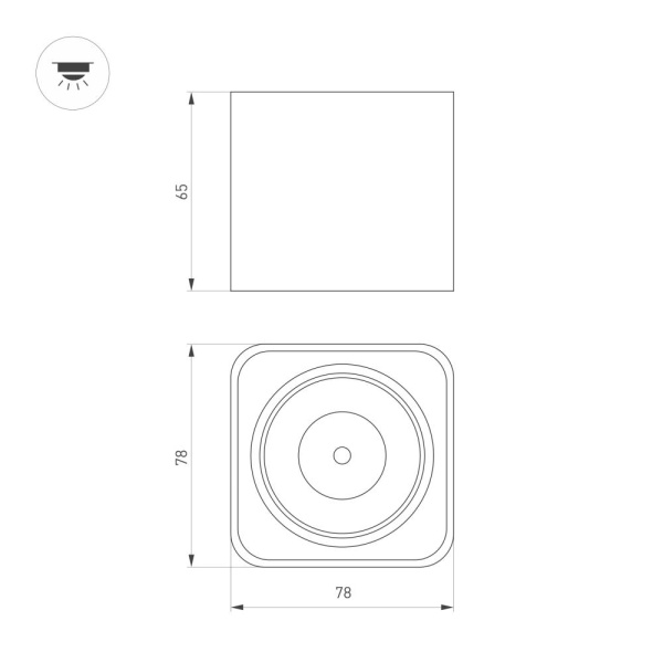 Светильник SP-DICE-S78x78-10W Day4000 (BK, 24 deg, 230V) (Arlight, IP54 Металл, 5 лет)