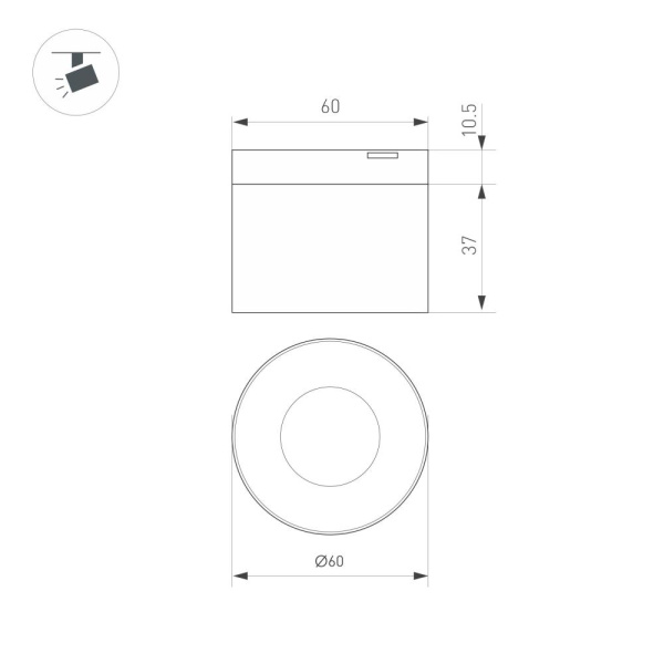 Светильник MAG-MICROCOSM-POINT-R60-5W Day4000 (BK, 36 deg, 24V) (Arlight, IP20 Металл, 3 года)