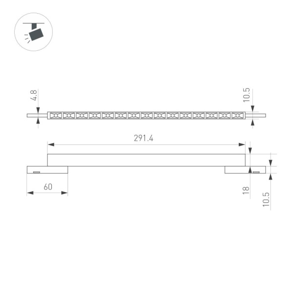 Светильник MAG-MICROCOSM-LASER-L300-15W Day4000 (BK, 30 deg, 24V) (Arlight, IP20 Металл, 3 года)