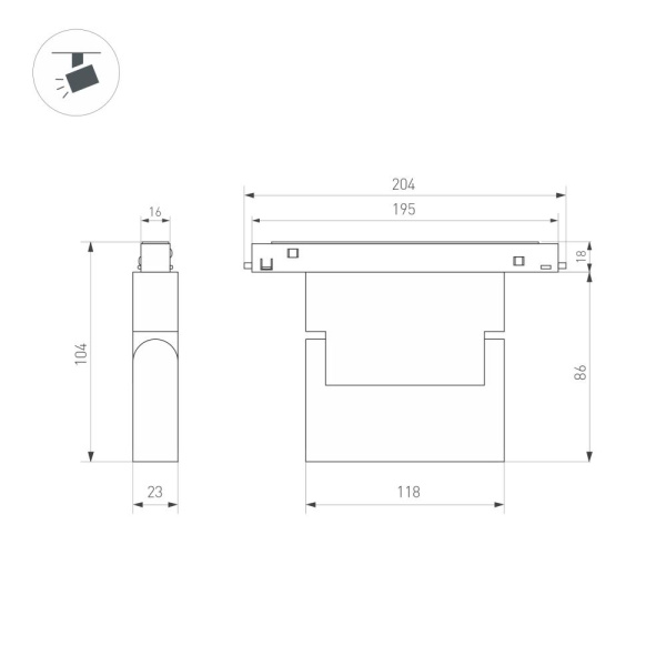 Светильник MAG-ORIENT-LASER-FOLD-S195-6W Warm3000 (WH, 30 deg, 48V) (Arlight, IP20 Металл, 5 лет)