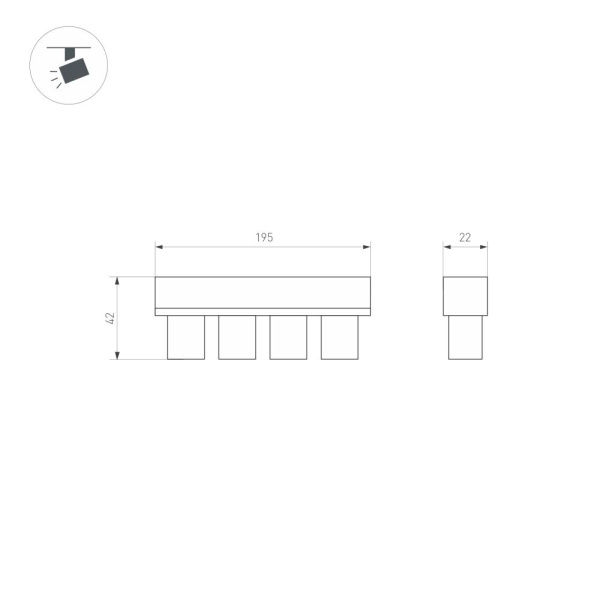 Светильник MAG-ORIENT-KRATER-L195-12W Warm3000 (BK, 25 deg, 48V) (Arlight, IP20 Металл, 5 лет)