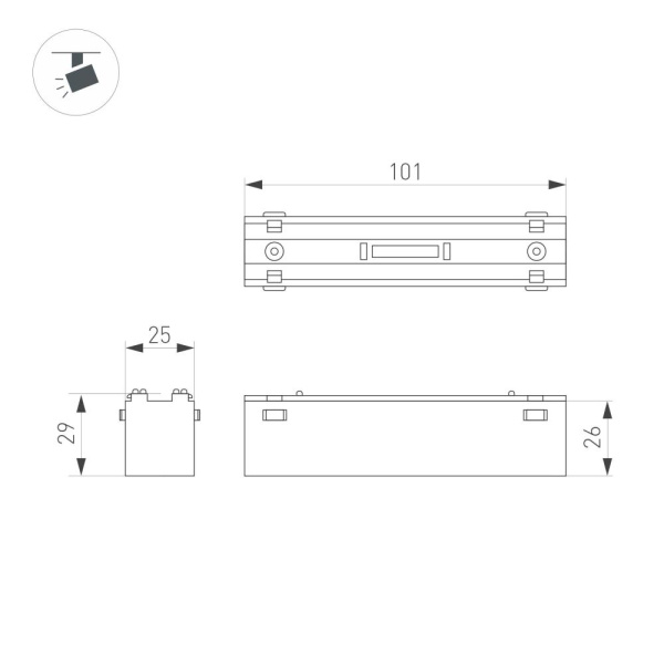 Светильник MAG-VIBE-LASER-L101-6W Day4000-MIX (BK, 24 deg, 48V, DALI) (Arlight, IP20 Металл, 5 лет)