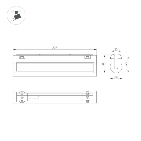Светильник MAG-VIBE-LASER-TURN-L209-12W Warm3000 (BK, 24 deg, 48V) (Arlight, IP20 Металл, 5 лет)