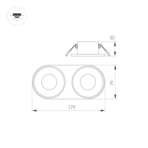 Корпус PLURIO-BASE-BUILT-RS185x85 (BK, 1-2, 200mA) (Arlight, IP20 Металл, 3 года)
