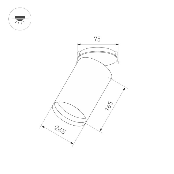 Светильник SP-POLO-BUILT-R65-8W White5000 (WH-GD, 40 deg) (Arlight, IP20 Металл, 3 года)