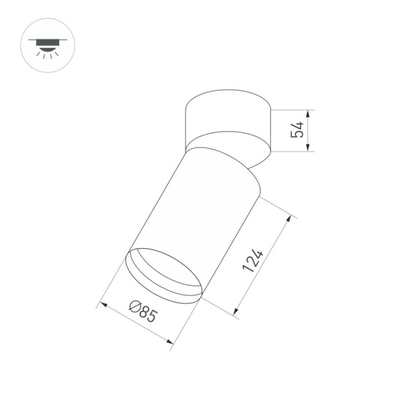 Светильник SP-POLO-SURFACE-FLAP-R85-15W White5000 (BK-BK, 40 deg) (Arlight, IP20 Металл, 3 года)