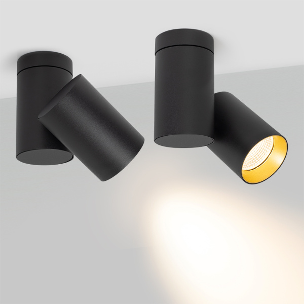 Светильник SP-POLO-SURFACE-TURN-R85-15W Warm3000 (BK-GD, 40 deg) (Arlight, IP20 Металл, 3 года)