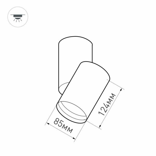 Светильник SP-POLO-SURFACE-TURN-R85-15W White5000 (BK-GD, 40 deg) (Arlight, IP20 Металл, 3 года)