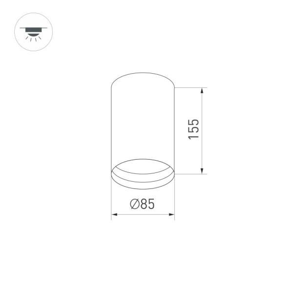 Светильник накладной SP-POLO-R85-1-15W Warm White 40deg (Silver, Gold Ring) (Arlight, Металл)