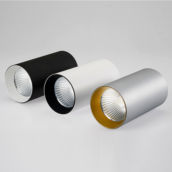 Светильник накладной SP-POLO-R85-1-15W Warm White 40deg (Silver, Gold Ring) (Arlight, Металл)
