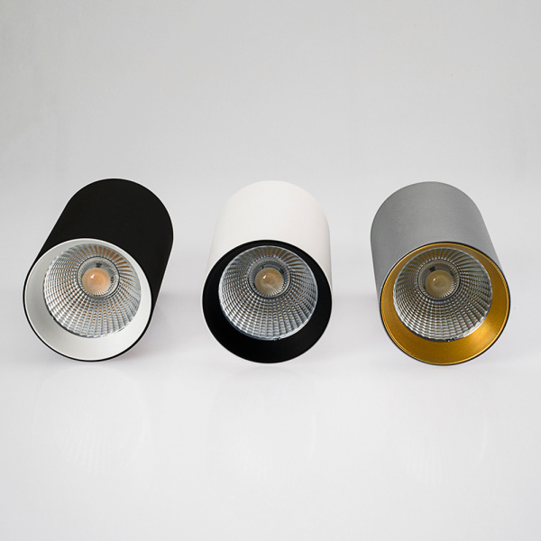 Светильник накладной SP-POLO-R85-1-15W Warm White 40deg (Silver, Gold Ring) (Arlight, Металл)