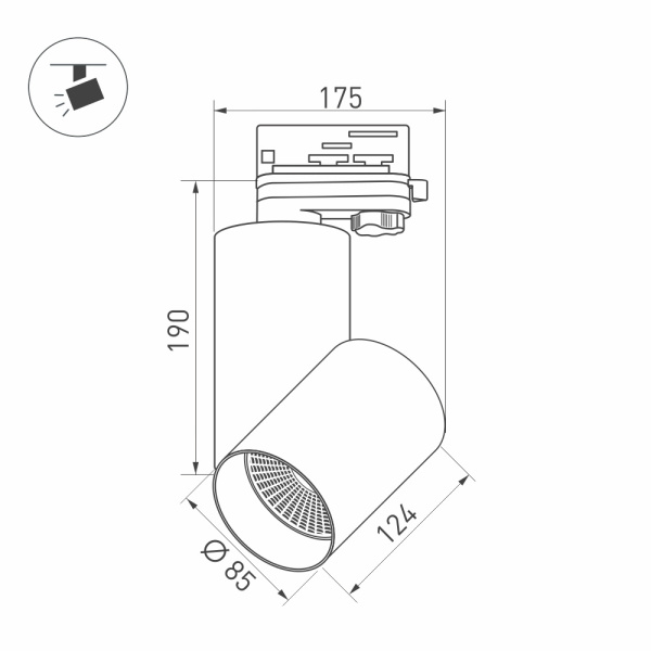 Светильник SP-POLO-TRACK-TURN-R85-15W Day4000 (WH-GD, 40 deg) (Arlight, IP20 Металл, 3 года)