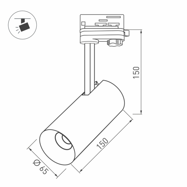 Светильник SP-POLO-TRACK-LEG-R65-8W White5000 (WH-WH, 40 deg) (Arlight, IP20 Металл, 3 года)