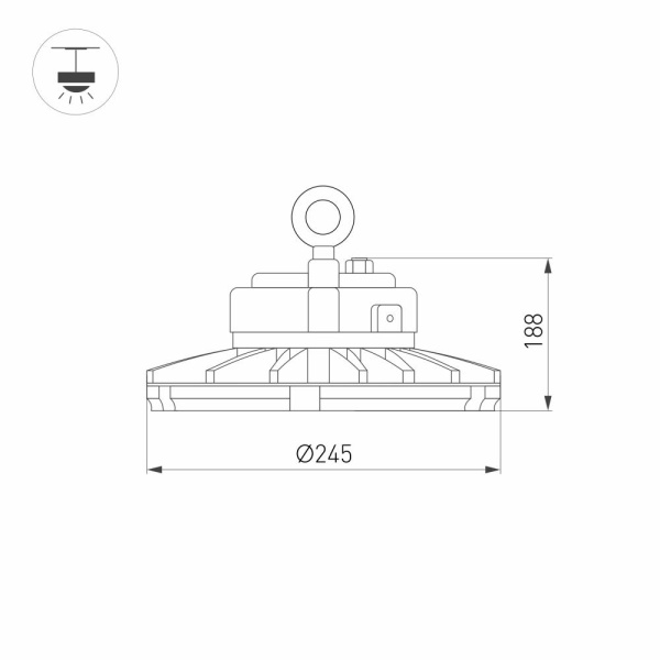 Светильник SP-FENIX-R245-100W White5000 (BK, 90 deg, 230V) (Arlight, IP65 Металл, 5 лет)