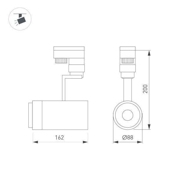 Светильник LGD-ZEUS-2TR-R88-20W Day4000 (BK, 20-60 deg, 230V) (Arlight, IP20 Металл, 5 лет)