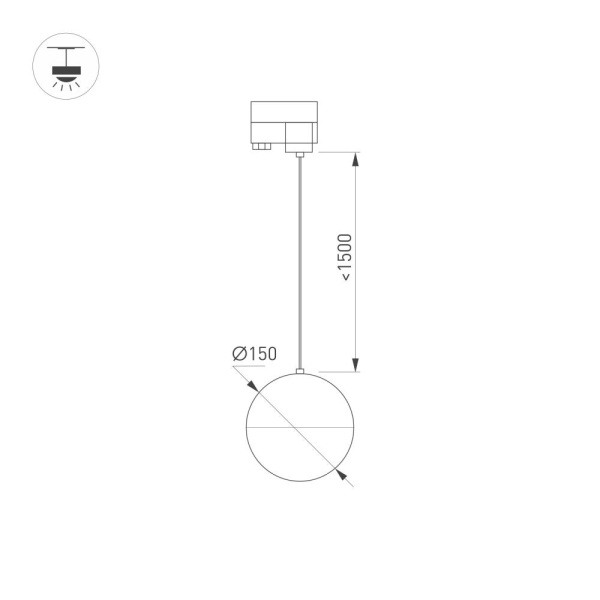 Светильник LGD-EMISFERO-TRACK-HANG-2TR-R150-11W Day4000 (BK, 170 deg, 230V) (Arlight, IP20 Металл, 3 года)