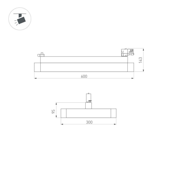 Светильник LGD-AFINA-4TR-S600x300-50W White6000 (WH, 110 deg, 230V) (Arlight, IP20 Металл, 5 лет)