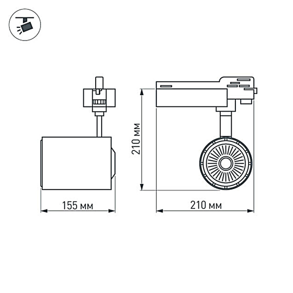 Светодиодный светильник LGD-1530BK-30W-4TR Warm White 24deg (Arlight, IP20 Металл, 3 года)