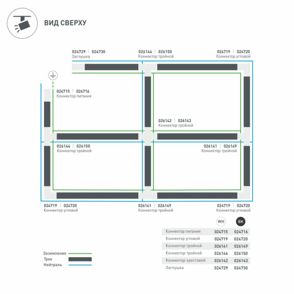 Коннектор тройной LGD-4TR-CON-INT-R2-WH (C) (Arlight, IP20 Пластик, 3 года)