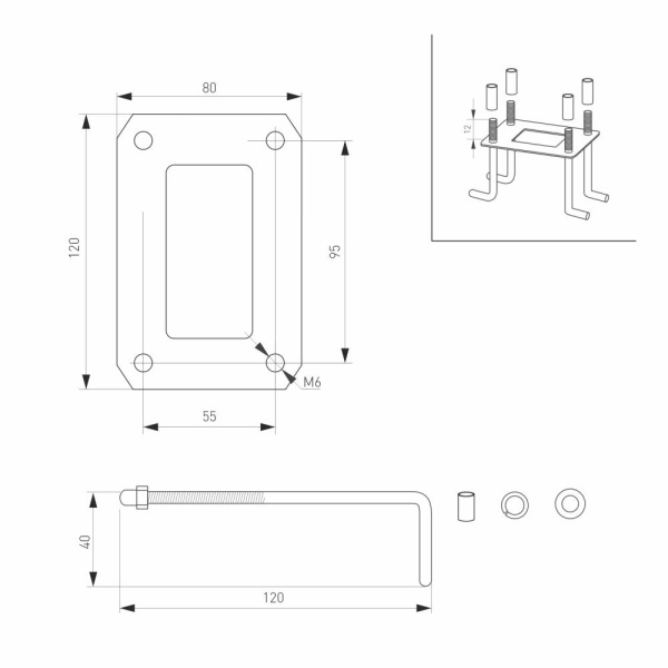 Светильник LGD-EYE-BOLL-H900-6W Warm3000 (GR, 117 deg, 230V) (Arlight, IP54 Металл, 3 года)