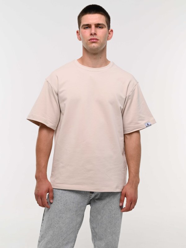 Футболка Оверсайз Беж 44(XS) Двухнитка
