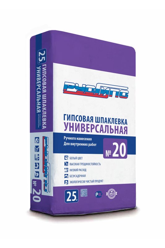 Шпаклевка гипсовая ручного нанесения для внутренних работ №20