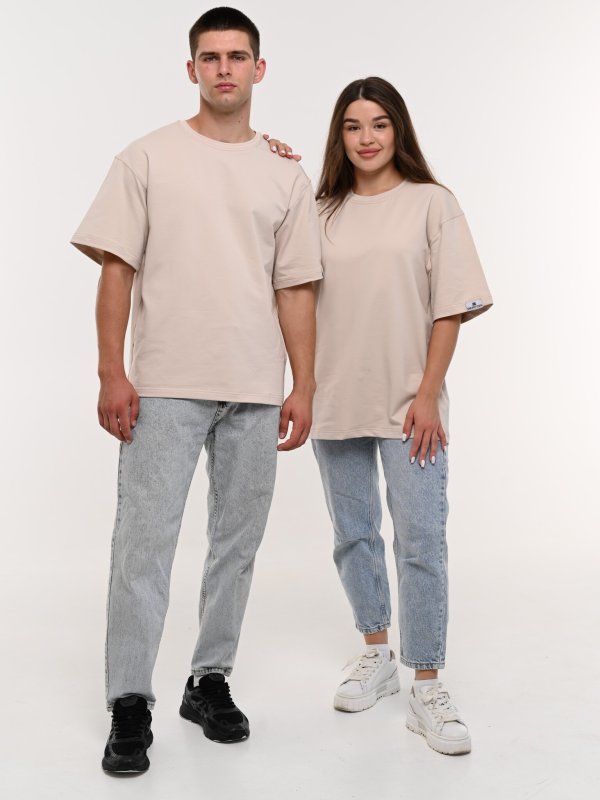 Футболка Оверсайз Беж 44(XS) Двухнитка