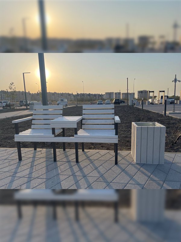 Парковые кресла со столом из полимерпесчаного композита