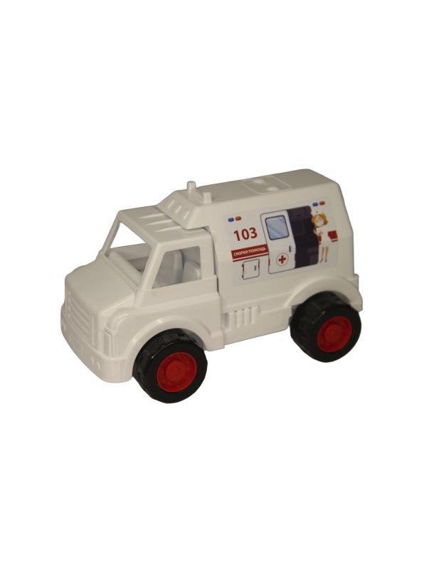 Игрушка транспортная из пластмассы. Скорая помощь 1/18