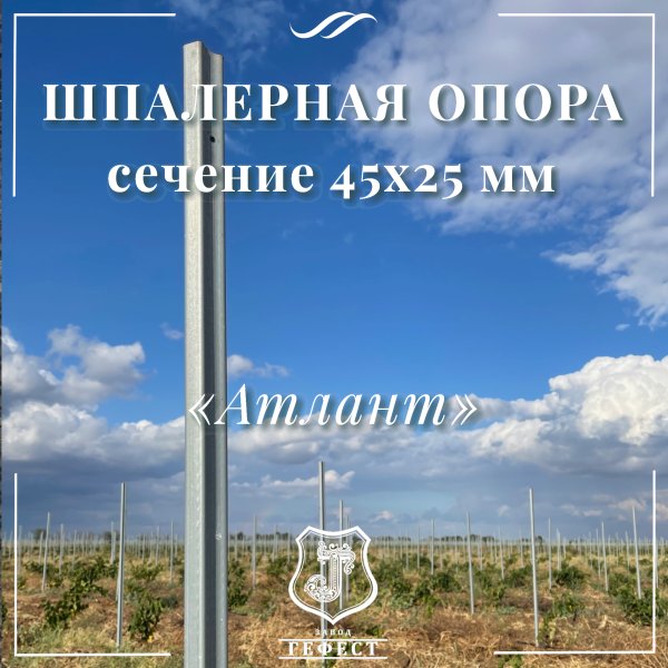 Шпалерная опора  сечение 45х25 мм 